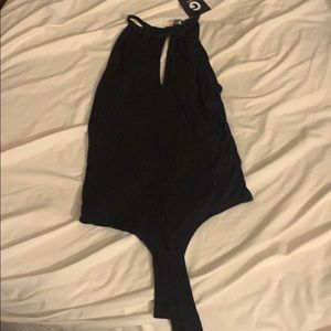 Black cut out body suit